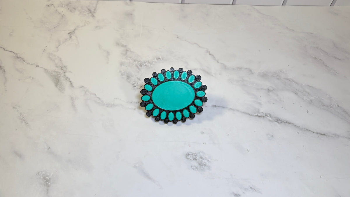 Turquoise Squash Blossom hitch cover