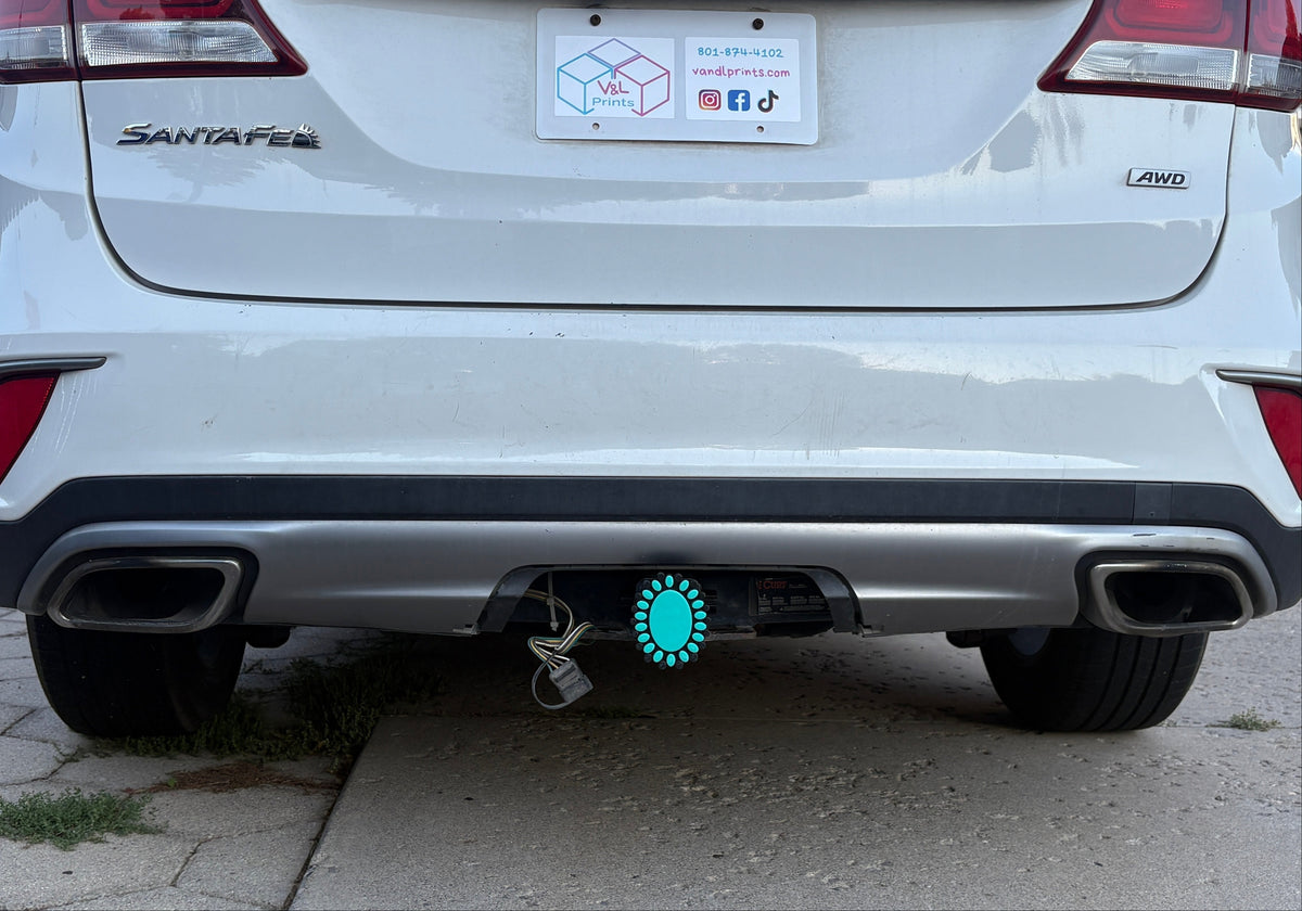 Squash Blossom hitch insert on a car