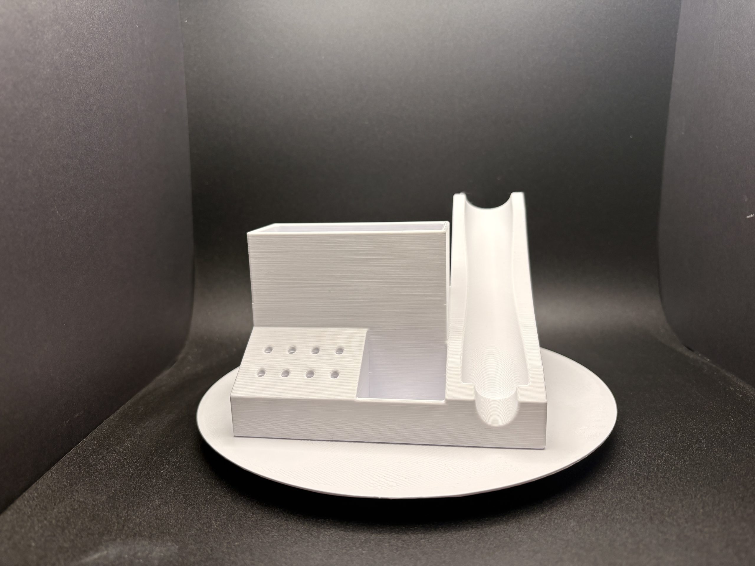 Basic nail file holder with 8 bit storage and sanding band compartment