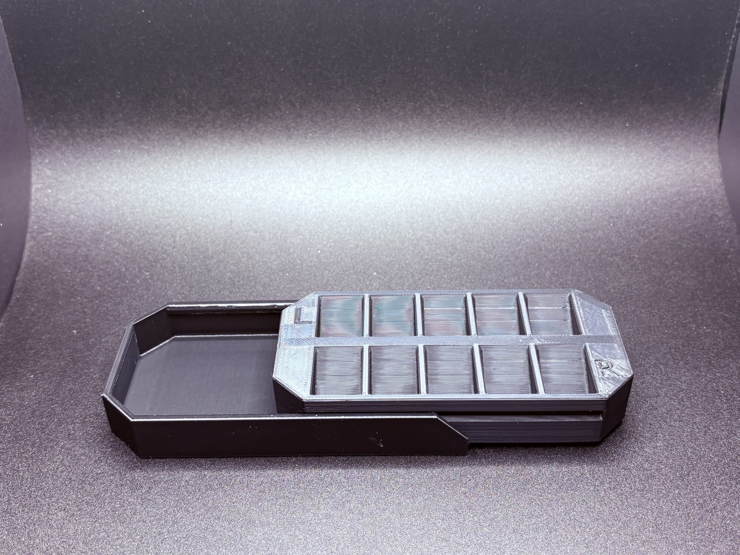 Black Nail Tip Organizer with Sliding lid