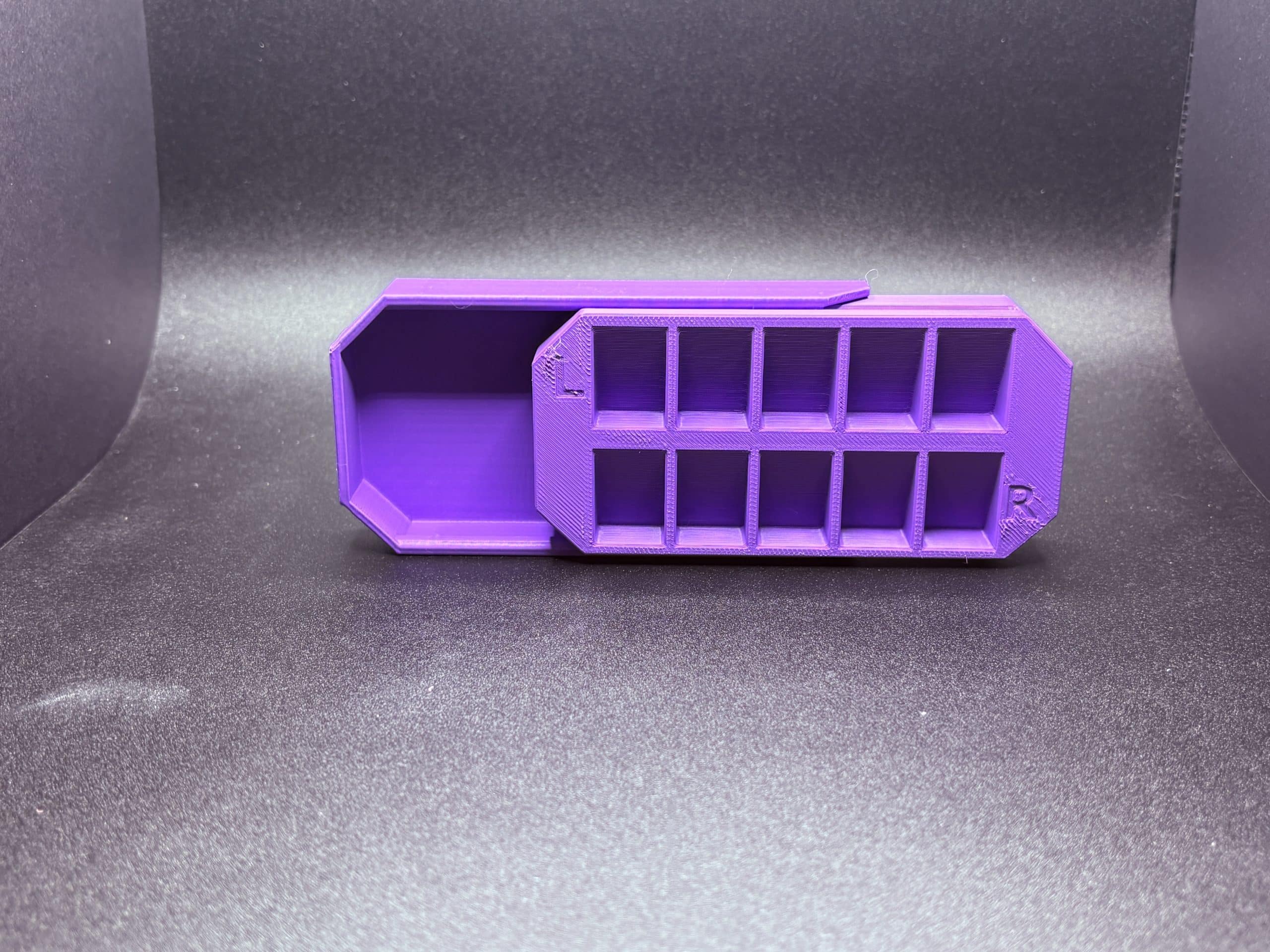 Purple Nail Tip organizer with Sliding lid